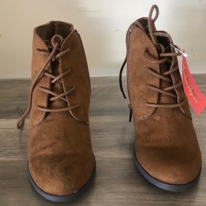 Never worn wedge booties